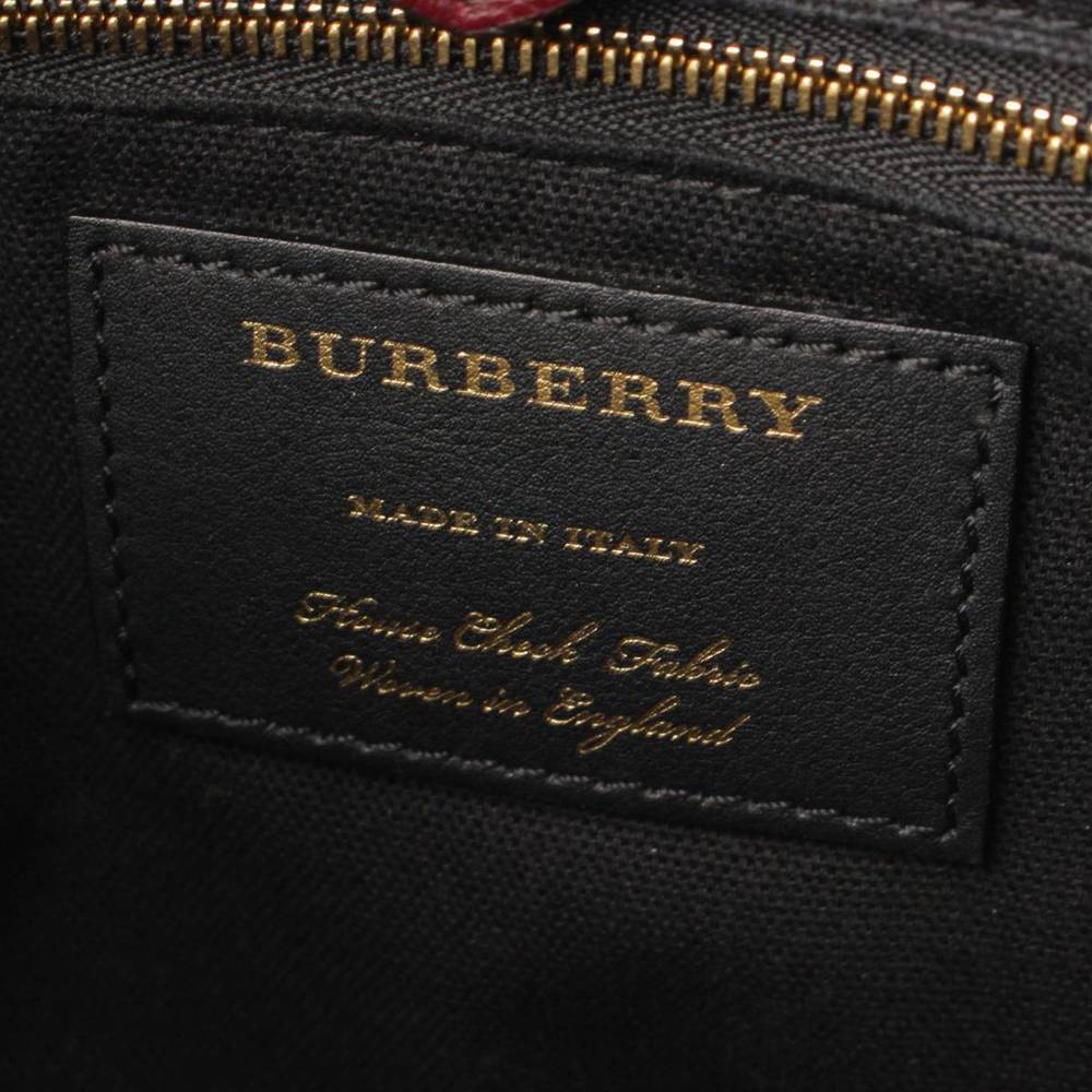 Burberry Logo Wine Bag Handbag Red Banner View 6